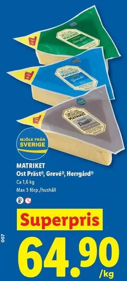MATRIKET Ost Pr	ilde{a}st, Grev	ilde{e}, Herrg	ilde{a}rd