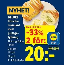 Deluxe - DELUXE Brioche-croissant med pistage-fyllning
