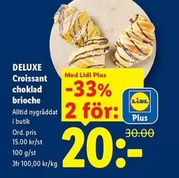 Deluxe - DELUXE Croissant choklad brioche