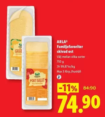 Arla - Familjefavoriter skivad ost