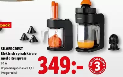 silvercrest - Elektrisk spiralskärare med citruspress