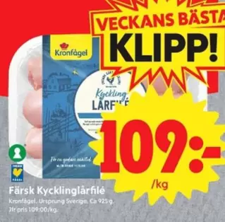 Kronfågel - Färsk Kycklinglårfilé