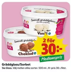 SIA Glass - Gräddglass/Sorbet