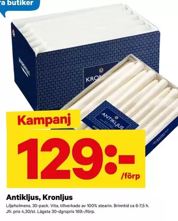 Liljeholmens - Antikljus, Kronljus
