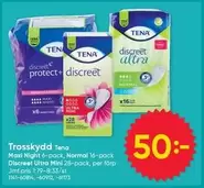 Trosskydd Maxi Night 6-pack, Normal 16-pack, Discreet Ultra Mini 28-pack