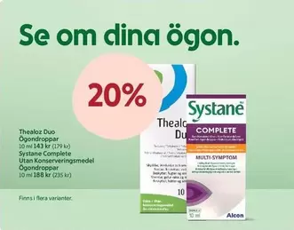 Thealoz Duo Ogondroppar, Systane Complete Ogonkonserveringsmedel
