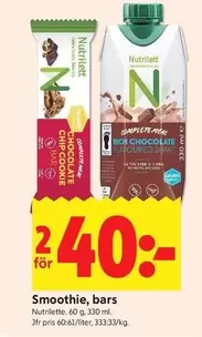 Nutrilett - Smoothie, bars