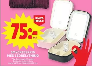Smyckesskrin med LED-belysning