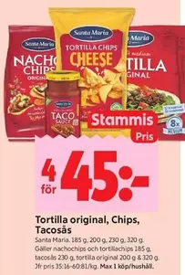 Santa Maria - Tortilla original, Chips, Tacosås