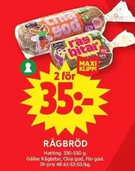 Rågbitar, Chia god, För god
