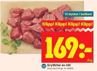 Grytbitar av nöt
