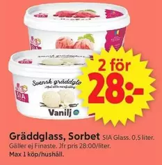 SIA Glass - Gräddglass, Sorbet