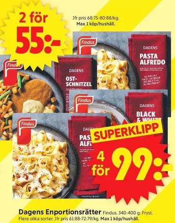 Findus - Enportionsrätter
