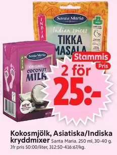 Santa Maria - Kokosmjölk, Asiatiska/Indiska kryddmixer