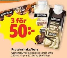 Gainomax - Proteinshake/bars