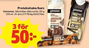 Gainomax - Proteinshake/bars