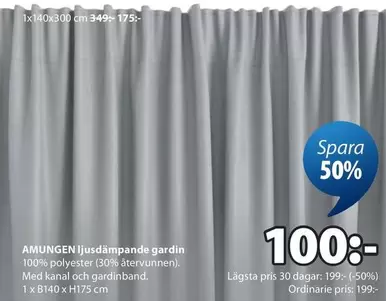AMUNGEN Ljusdämpande gardin