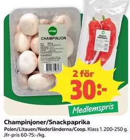 Coop - Champinjoner/Snackpaprika