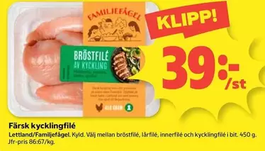 Färsk kycklingfilé