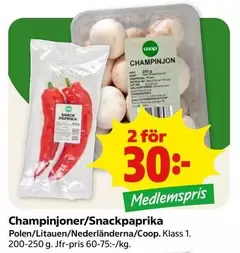 Coop - Champinjoner/Snackpaprika
