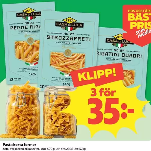 Zeta - Pasta korta former