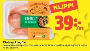 Färsk kycklingfilé