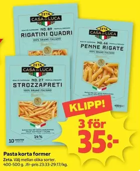 Zeta - Pasta corta former