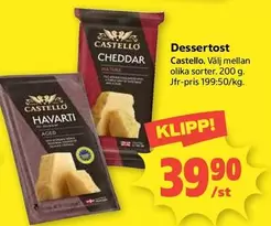 Castello - Dessertost Cheddar, Havarti