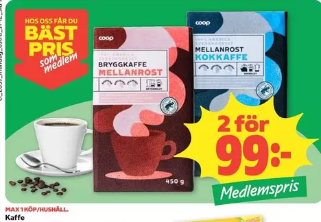 Coop - BRYGKAFFE MELLANROST KOKKAFFE