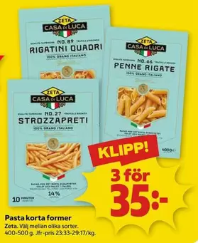 Zeta - Pasta Korta Former Rigatini Quadri No. 89, Penne Rigate No. 66, Strozzapreti No. 27