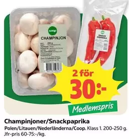 Coop - Champinjoner/Snackpaprika