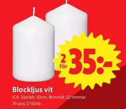 Blockljus vit