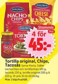 Santa Maria - Tortilla original, Chips, Tacosås
