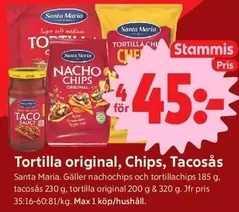 Santa Maria - Tortilla original, Chips, Tacosås