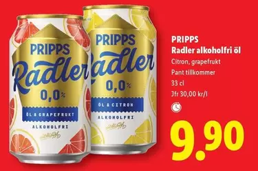Radler alkoholfri öl Citron, grapefrukt