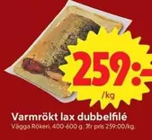 Varmrökt lax dubbelfilé