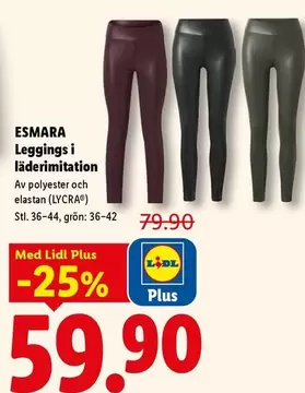 Leggings i läderimitation