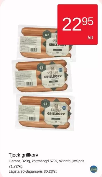 Garant - Tjock grillkorv