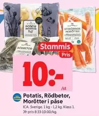 Potatis, Rödbeta, Morötter i påse