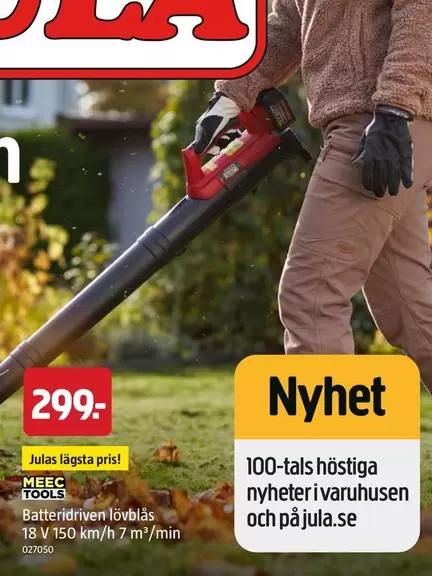 Meec Tools - Batteridriven lövblås 18 V