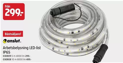 Arbetsbelysning LED-list IP65 030809 5 m 4000 lm, 030808 10 m 8000 lm