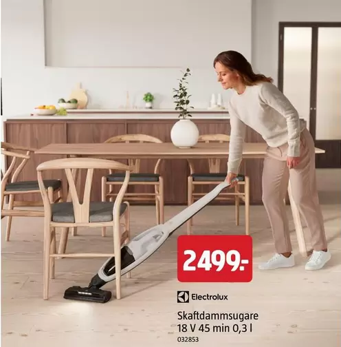 Electrolux - Skaftdammsugare 18 V 45 min 0,3 l