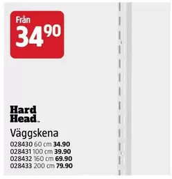 Väggskena 028430 60 cm, 028431 100 cm, 028432 160 cm, 028433 200 cm