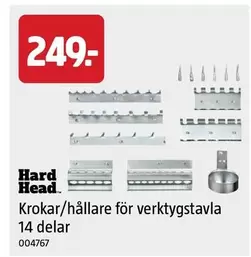 Krokar/h ilde{A}llare f ilde{A}r verktygstavla 14 delar 004767
