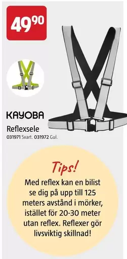 Reflexsele 031971 Svart. 031972 Gul
