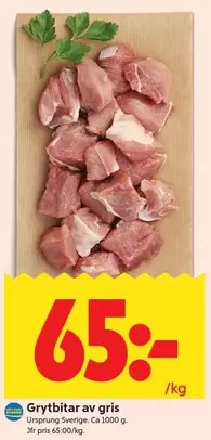 Grytbitar av gris