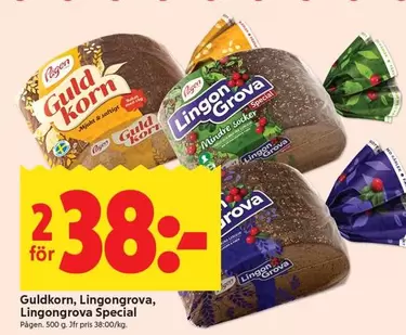 Pågen - GuldKorn, LingonGrova, LingonGrova Special