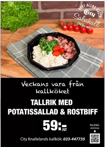 TALLRIK MED POTATISSALLAD & ROSTBIFF