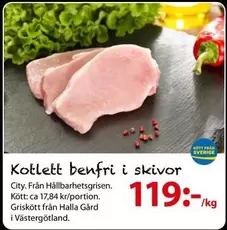 Kotlett benfri i skivor