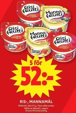 Risifrutti - Risi Frutti, Mannamål